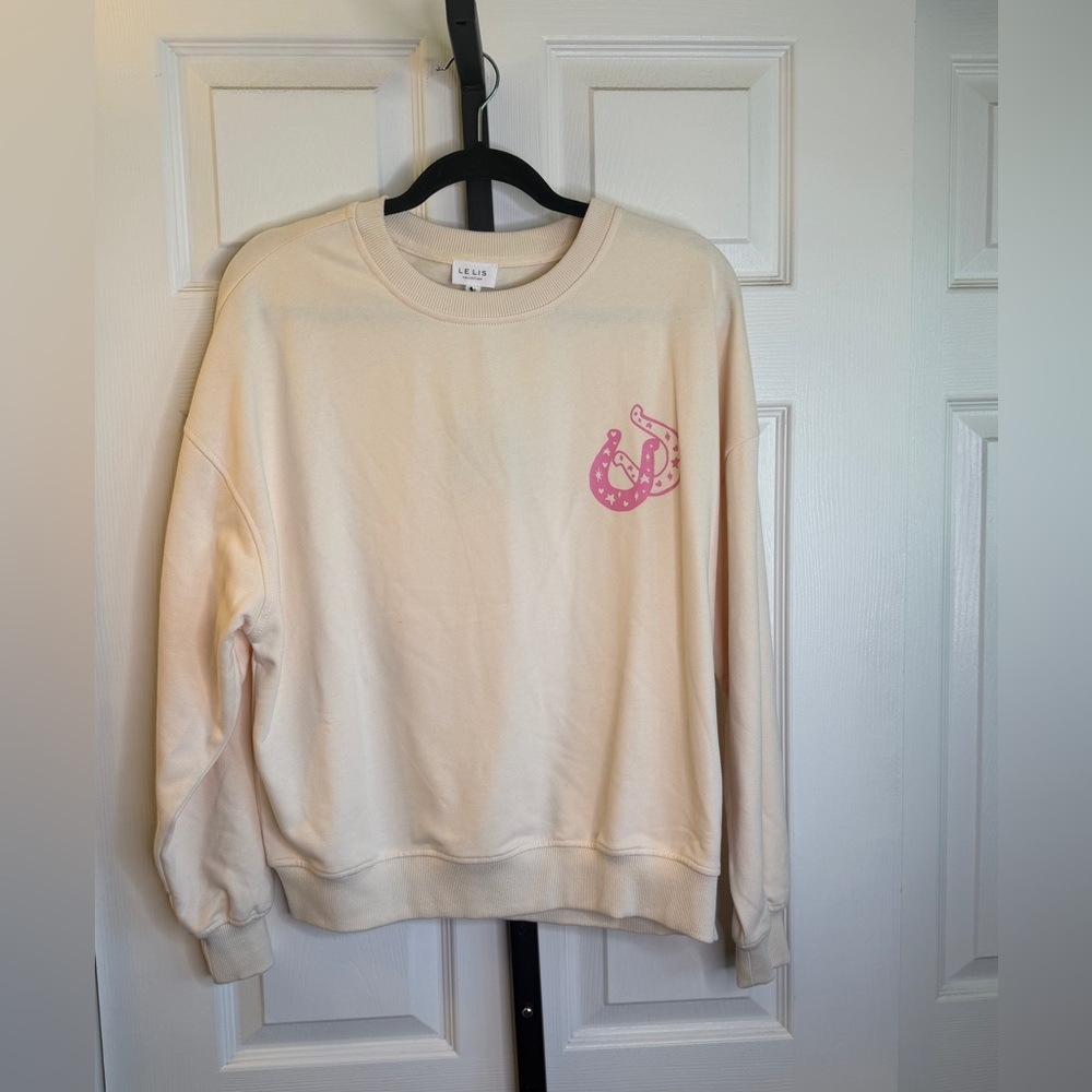 Le Lis Cream Coastal Cowgirl Sweatshirt, size XS, NWT